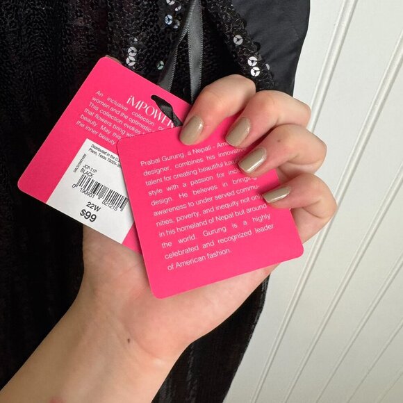 Prabal Gurung x JCP NWT black sequin dress back tie size 3X L8 - Picture 8 of 10